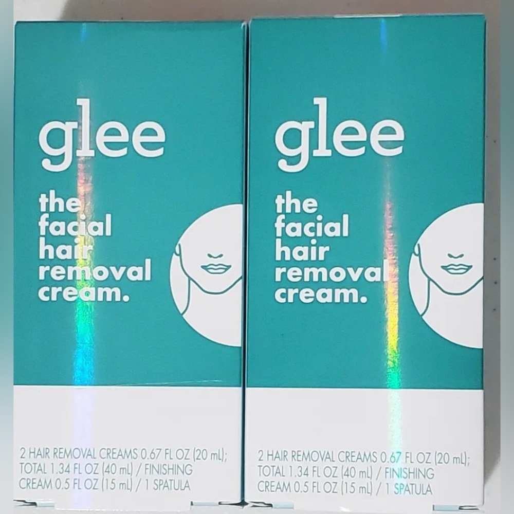 SET OF 2 GLEE Facial Hair Removal  Aloe Vera and Vitamin E 2 Creams 0.67 fl oz